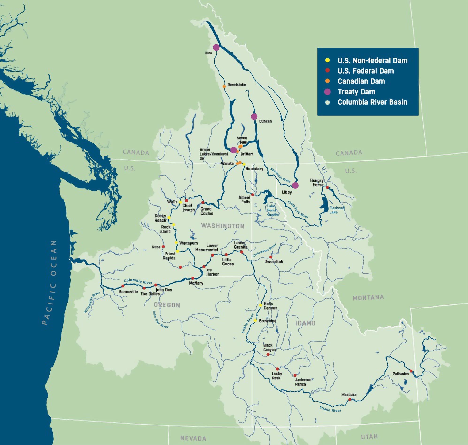 Columbia River Treaty map